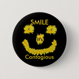 Badge Rond 5 Cm Sourire c'est pissenlit contagieux