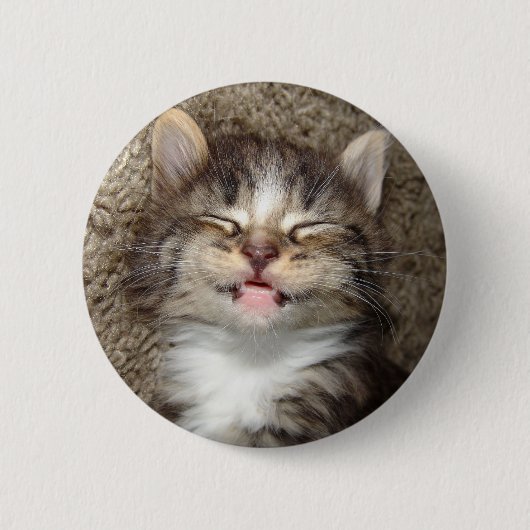 Badge Rond 5 Cm Sourire de chaton (Devant)