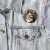 Badge Rond 5 Cm Sourire de chaton (En situation)