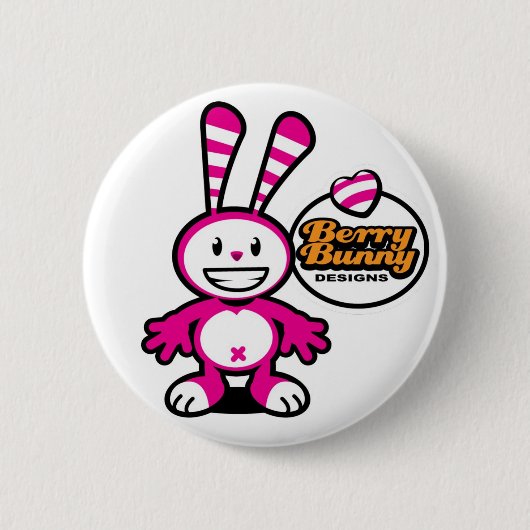 Badge Rond 5 Cm Sourire de lapin de baie (Devant)