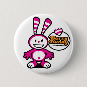 Badge Rond 5 Cm Sourire de lapin de baie