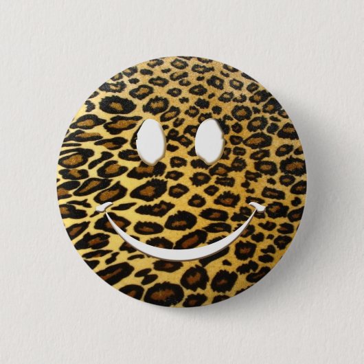 Badge Rond 5 Cm Sourire de léopard (Devant)