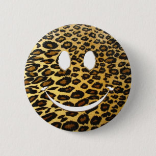 Badge Rond 5 Cm Sourire de léopard
