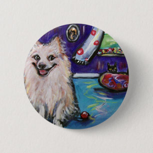 Badge Rond 5 Cm Sourire de Pomeranian