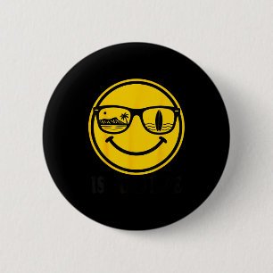 Badge Rond 5 Cm Sourire de visage de surf d'île lunettes de soleil