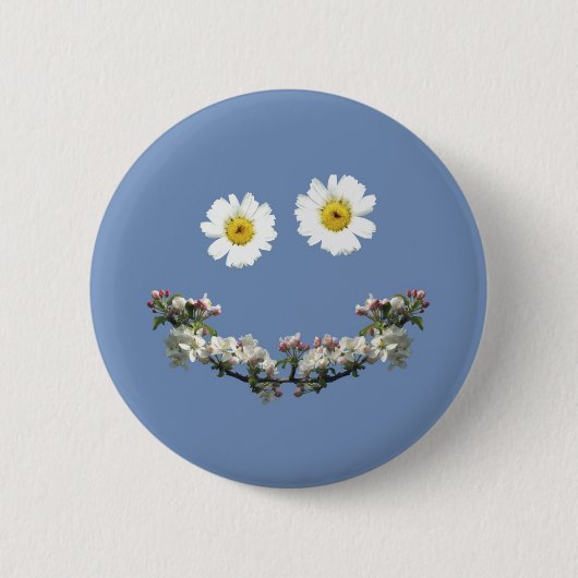 Badge Rond 5 Cm Sourire floral (Devant)