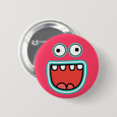 Badge Rond 5 Cm Sourire idiot de visage de monstre (Devant & derrière)