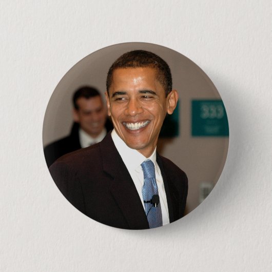 Badge Rond 5 Cm Sourires du Président Barack Obama (Devant)