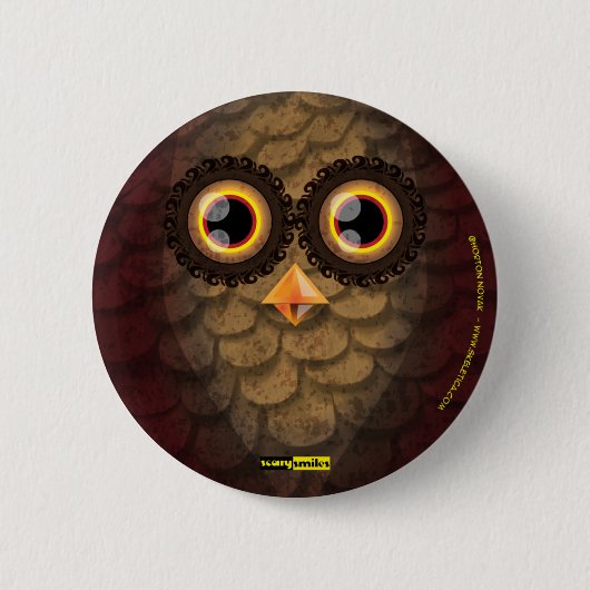 Badge Rond 5 Cm Sourires effrayants - le hibou (Devant)