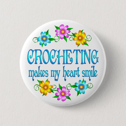 Badge Rond 5 Cm Sourires faisants du crochet (Devant)