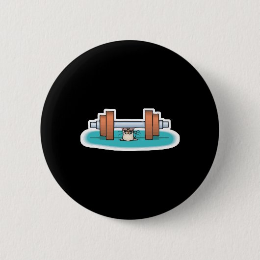 Badge Rond 5 Cm souris d'haltérophilie (Devant)