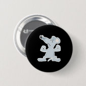 Badge Rond 5 Cm souris drôle avec des muscles (Devant & derrière)