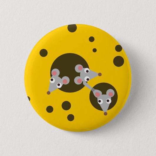 Badge Rond 5 Cm Souris en fromage (Devant)