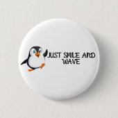 Badge Rond 5 Cm Souris Et Vague Pingouin (Devant)