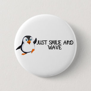 Badge Rond 5 Cm Souris Et Vague Pingouin