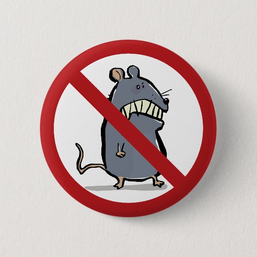 Badge Rond 5 Cm souris folle : interdit ! (Devant)