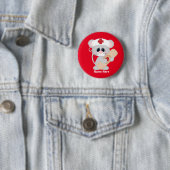 Badge Rond 5 Cm Souris infirmière dessinée (En situation)