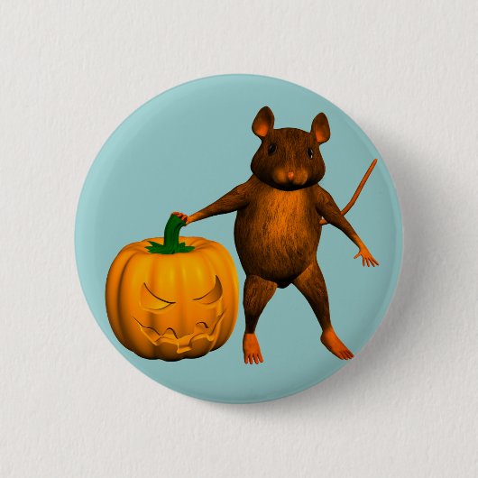 Badge Rond 5 Cm Souris Maison (Devant)