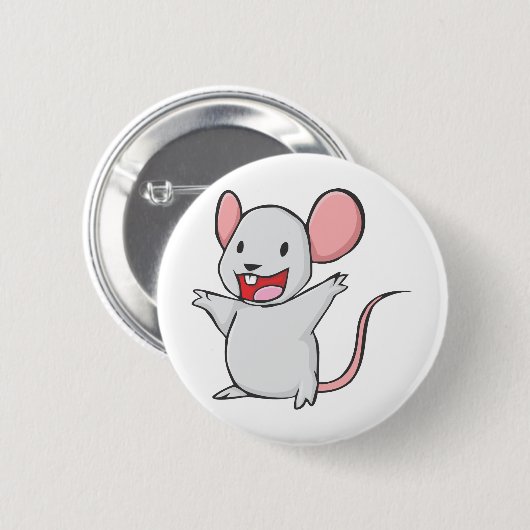 Badge Rond 5 Cm Souris mignonne (Devant & derrière)