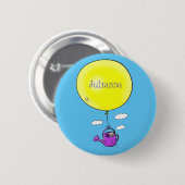Badge Rond 5 Cm Souris mignonne dans la canette d'arrosage avec de (Devant & derrière)