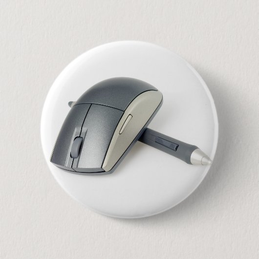 Badge Rond 5 Cm Souris sans fil et stylo numérique (Devant)