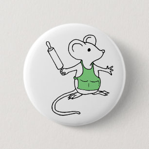 Badge Rond 5 Cm Souris verte