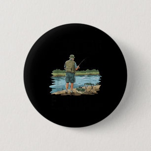 Badge Rond 5 Cm Sous-estimer un vieil homme qui va à la pêche dans