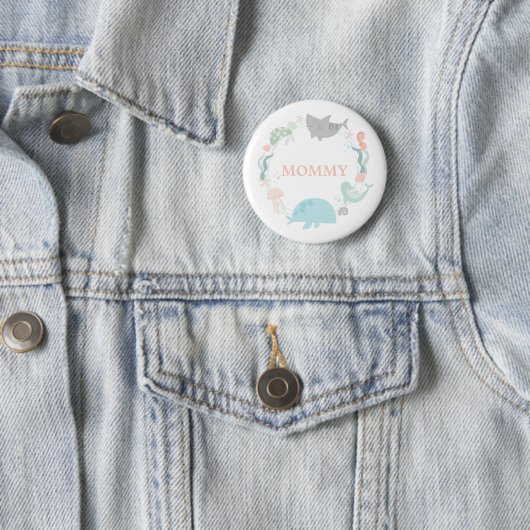Badge Rond 5 Cm Sous La Mer Maman (En situation)