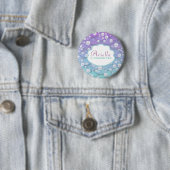 Badge Rond 5 Cm Sous la mer Sirène mignonne Anniversaire (En situation)