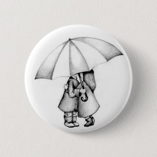 Badge Rond 5 Cm sous la pluie