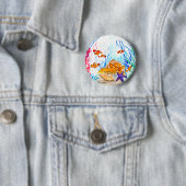 Badge Rond 5 Cm Sous l'aquarelle de mer poisson océan (En situation)