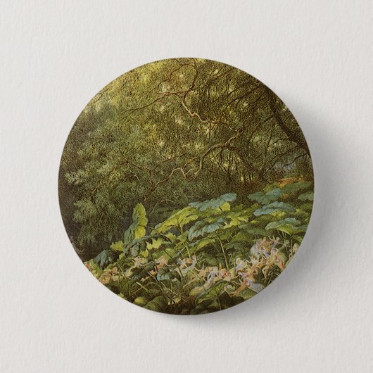 Badge Rond 5 Cm Sous les Feuilles de Dock par Richard Doyle, Fairy (Devant)