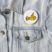Badge Rond 5 Cm Sous-marin jaune de bande dessinée (En situation)