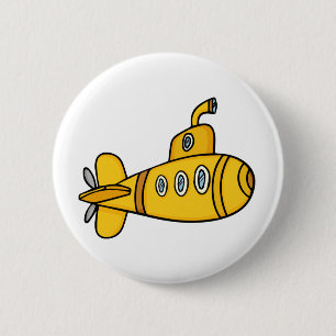 Badge Rond 5 Cm Sous-marin jaune de bande dessinée