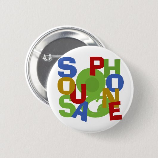 Badge Rond 5 Cm Sousaphone Scramble (Devant & derrière)