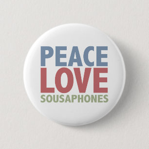 Badge Rond 5 Cm Sousaphones d'amour de paix