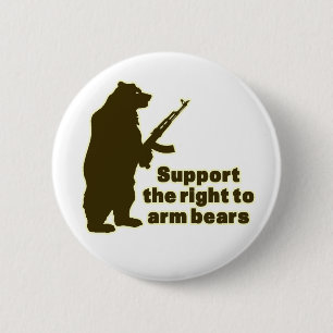 Badge Rond 5 Cm Soutenez la droite d'armer des ours