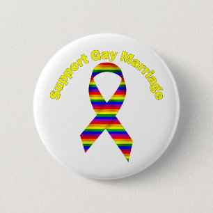 Badge Rond 5 Cm Soutenez le mariage gay et lesbien Ruban de sensib