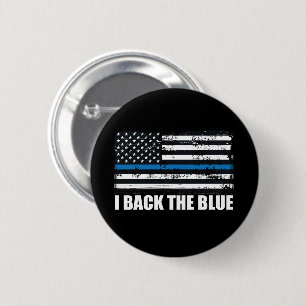 Badge Rond 5 Cm Soutenez le Thin Blue Line Drapeau USA MAGA WWG1WA