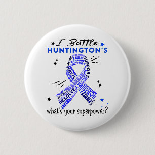 Badge Rond 5 Cm Soutenez les dons de guerriers de Huntington