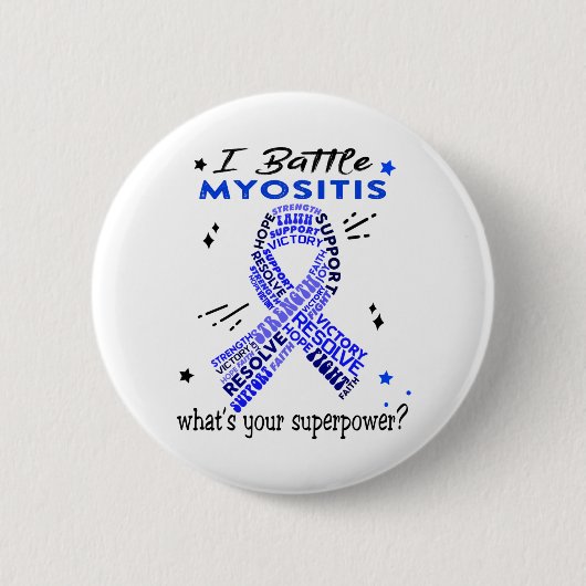 Badge Rond 5 Cm Soutenez les dons de guerriers Myositis (Devant)
