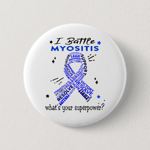 Badge Rond 5 Cm Soutenez les dons de guerriers Myositis