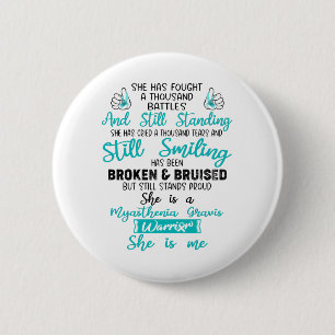 Badge Rond 5 Cm Soutenez Myasthenia Gravis Guerrier Cadeaux