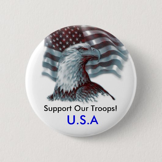 Badge Rond 5 Cm Soutenez notre bouton de Troops/USA (Devant)