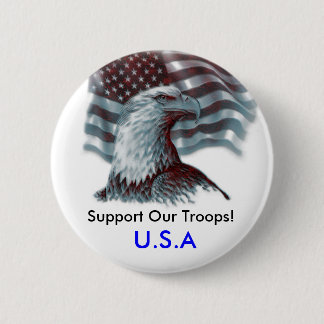 Badge Rond 5 Cm Soutenez notre bouton de Troops/USA