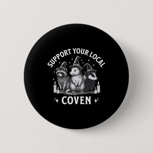 Badge Rond 5 Cm Soutenez Votre Coven Local Raton Laveur Opossum Mo