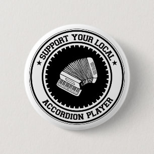 Badge Rond 5 Cm Soutenez votre joueur local d'accordéon
