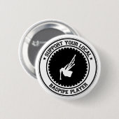 Badge Rond 5 Cm Soutenez votre joueur local de cornemuse (Devant & derrière)