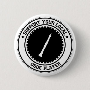 Badge Rond 5 Cm Soutenez votre joueur local de hautbois