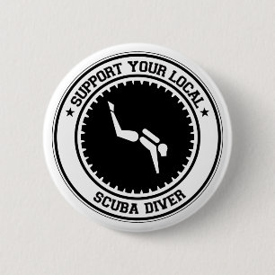 Badge Rond 5 Cm Soutenez votre plongeur autonome local